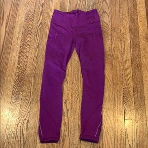 Lululemon running leggings, fuchsia